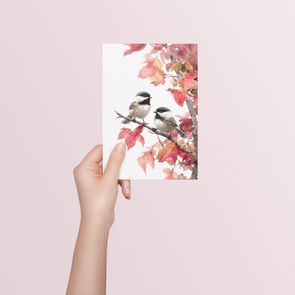 Watercolor Chickadee Bird Portrait Wall Art Print, Unframed - Charming Nature - Picture 5 of 7